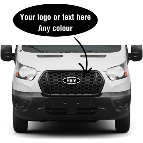 Custom 3D printed front grille badge for Ford Transit van - personalised logo design