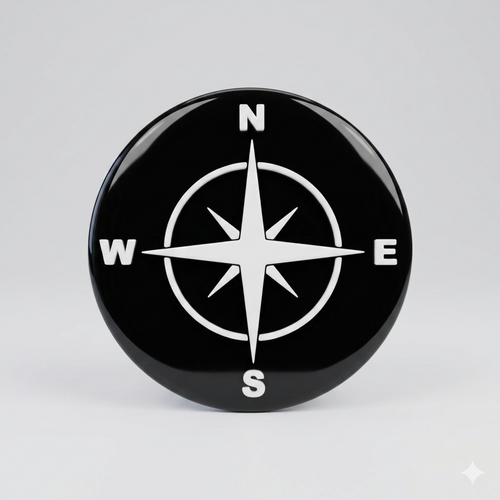 3D printed compass rear door badge for VW Transporter T4 T5 T6 - main product view