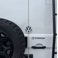 VW logo badge for VW Crafter - white logo on black background