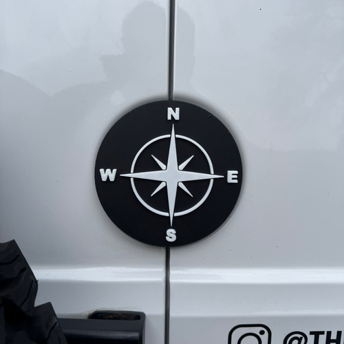 3D printed compass rear door badge for VW Crafter and Mercedes Sprinter