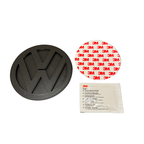 Matte black VW logo rear door badge for Transporter - dark stealth look