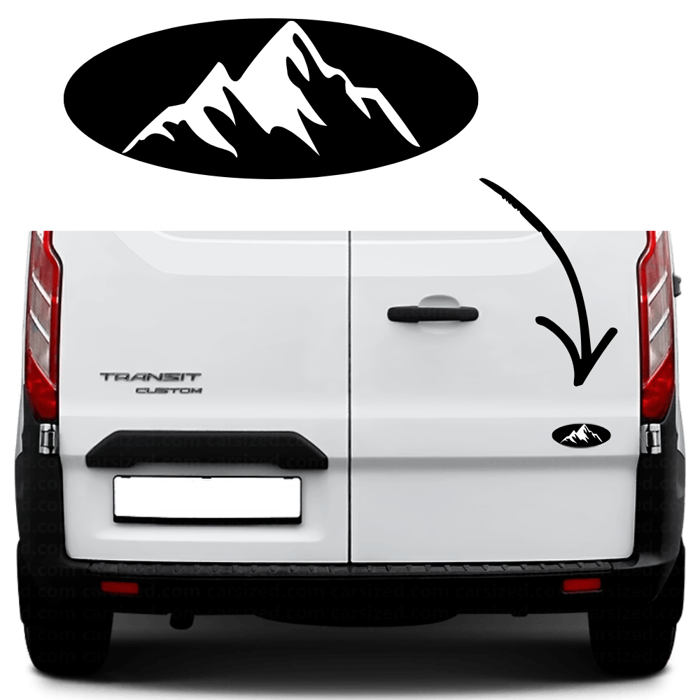 3D printed mountains rear door badge for Ford Transit van