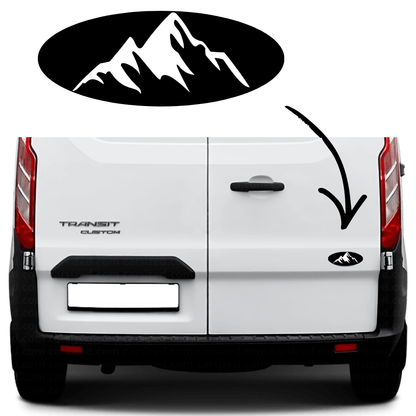 3D printed mountains rear door badge for Ford Transit van