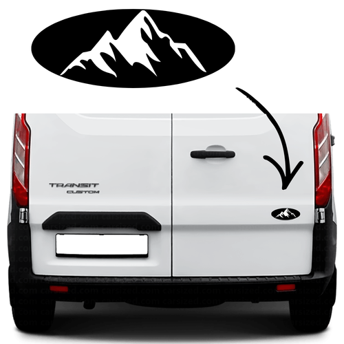 3D printed mountains rear door badge for Ford Transit van
