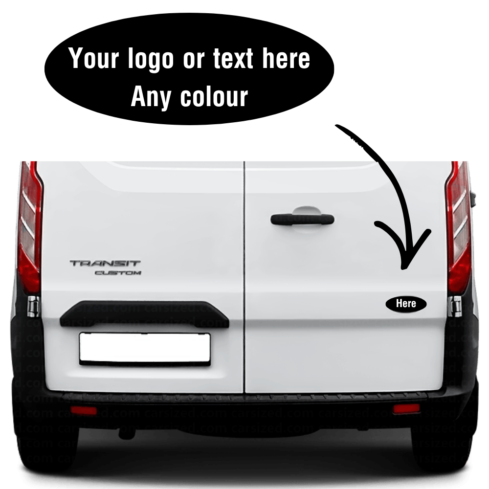 Custom 3D printed rear door badge for Ford Transit van - personalised design