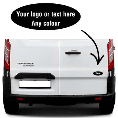 Custom 3D printed rear door badge for Ford Transit van - personalised design