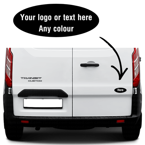 Custom 3D printed rear door badge for Ford Transit van - personalised design
