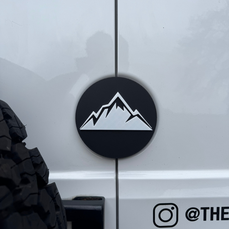 3D printed mountains rear door badge for VW Crafter and Mercedes Sprinter