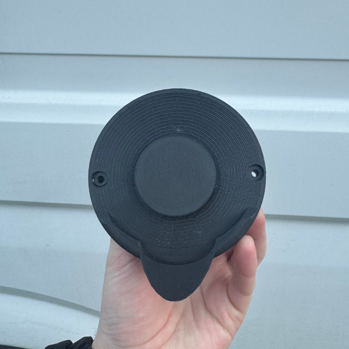 Truma boiler outlet drip cover - side view showing drainage slot