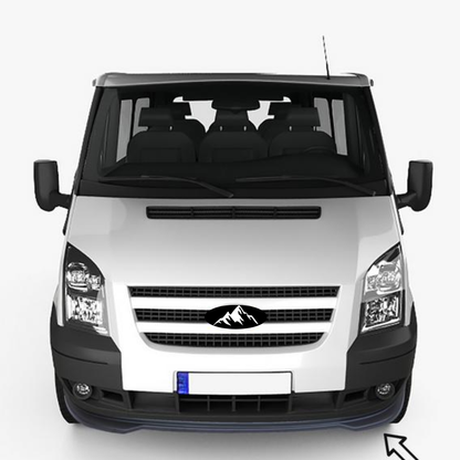 Mountains front grille badge Ford Transit - fitted on van lifestyle image