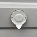 Truma boiler outlet drip cover installed on van - real photo