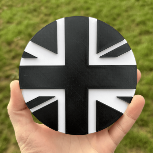 Union Jack rear door badge for Mercedes Sprinter - black on white