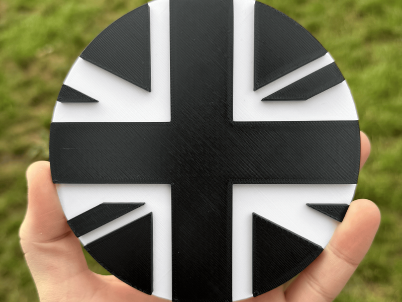 Union Jack rear door badge for Mercedes Sprinter - black on white