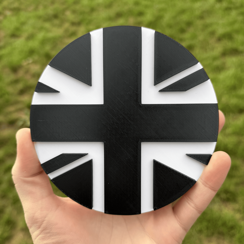 Union Jack rear door badge for Mercedes Sprinter - black on white