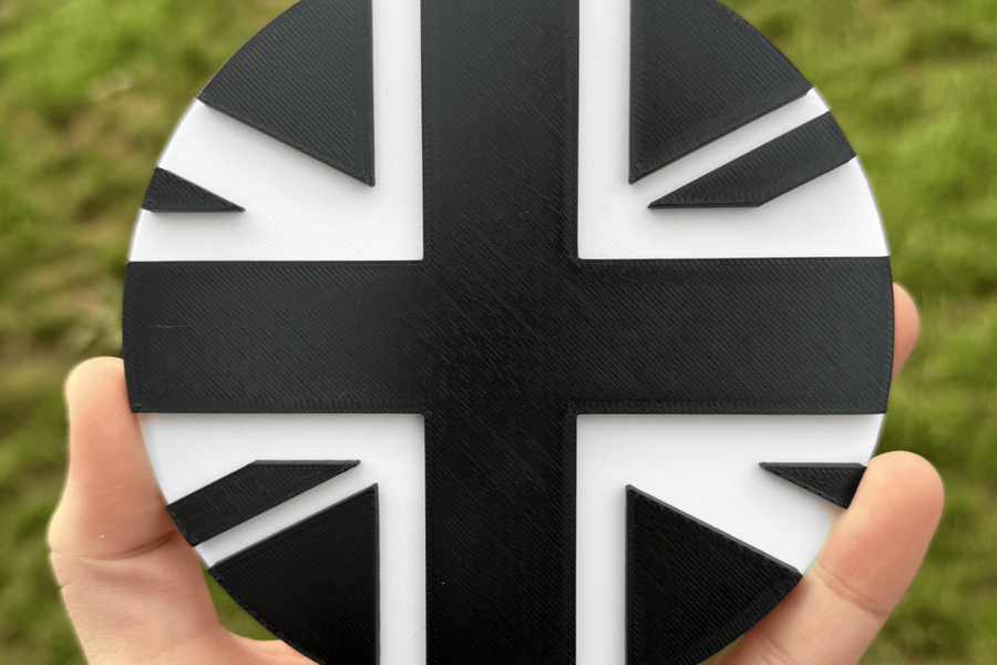 Union Jack rear door badge for Mercedes Sprinter - black on white