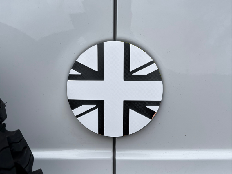Union Jack badge Crafter Sprinter - black on white variant
