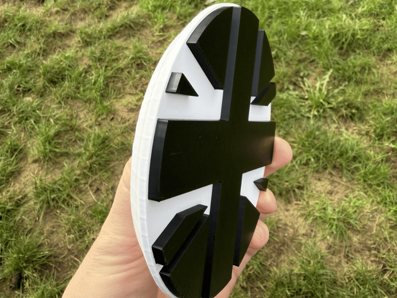Union Jack rear door badge VW Crafter - close-up black on white