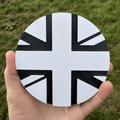 Union Jack rear door badge Crafter Sprinter - white on black variant