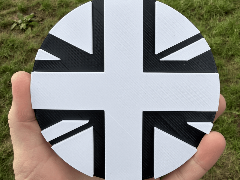 Union Jack rear door badge Crafter Sprinter - white on black variant