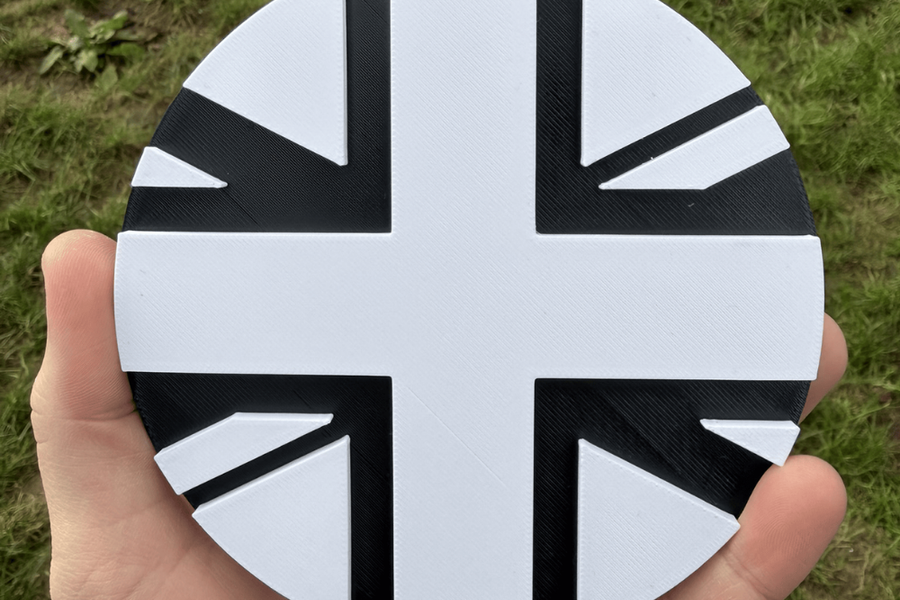 Union Jack rear door badge Crafter Sprinter - white on black variant